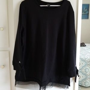 Plus Size Torrid Mesh Bottom Tunic Sweatshirt